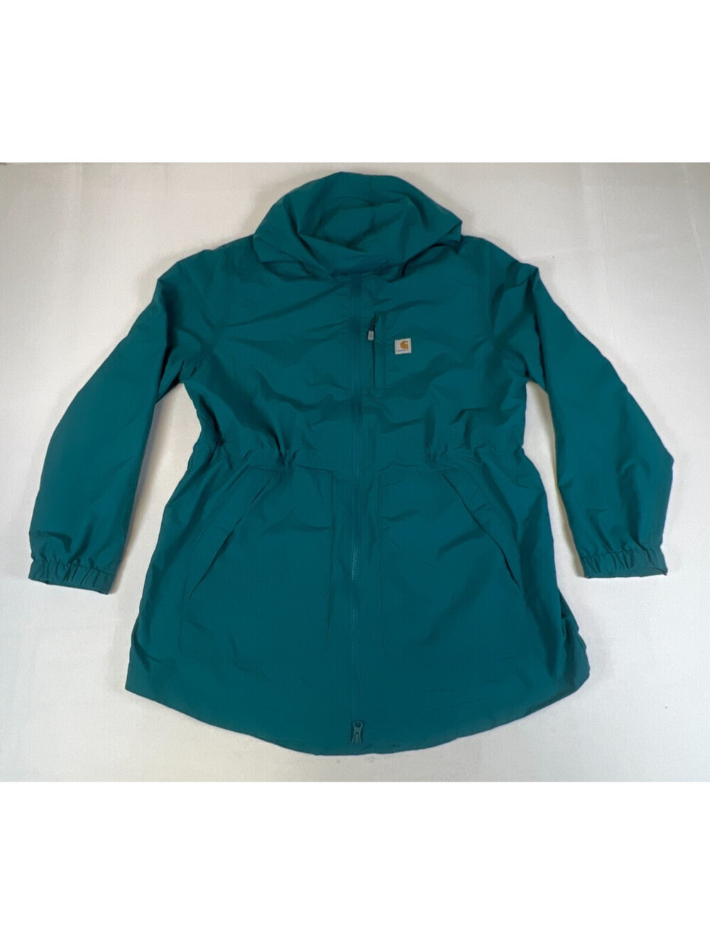 Carhartt Women XL Teal Rain Defender Water Repellent Hooded Jacket Coat
